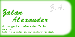 zalan alexander business card